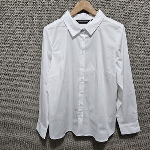NWT BROOKE SHIELDS Women's White Button Up Long Sleeve Shirt Size 14